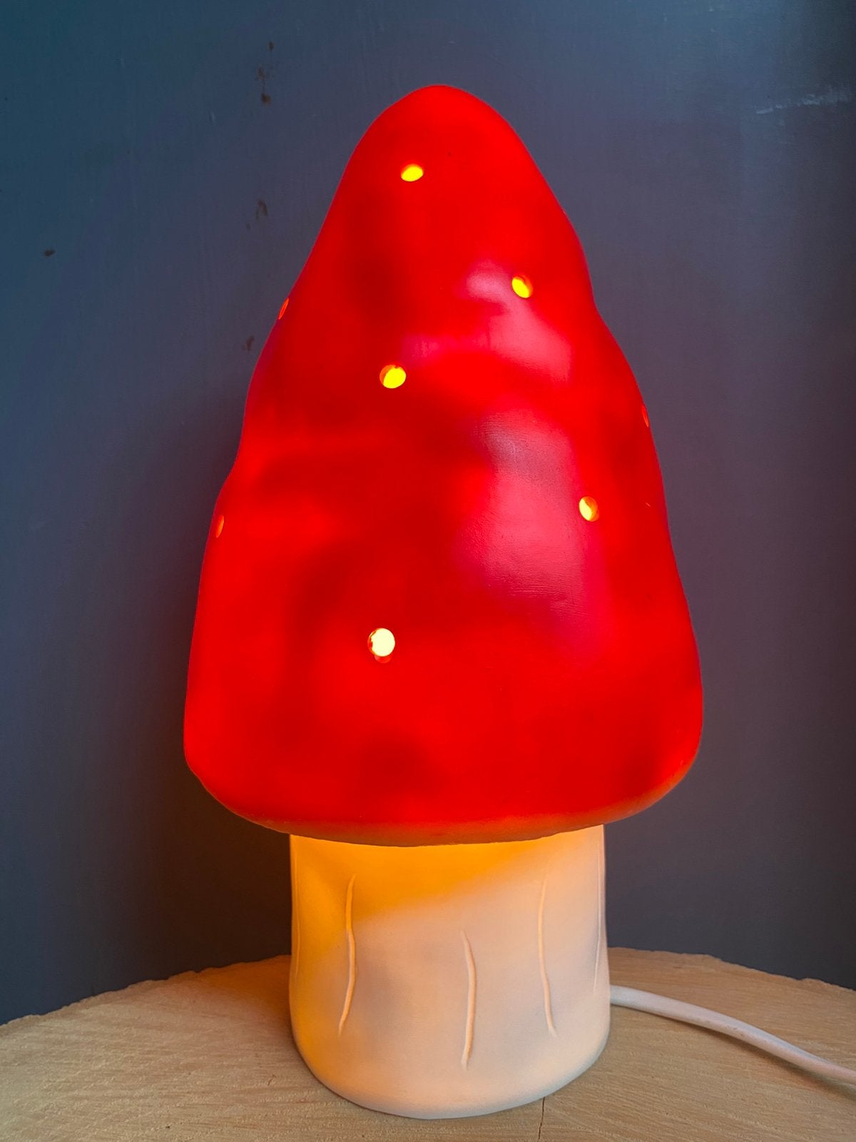 Heico - Lamp Paddenstoel - Rood!, Kunststof, 30 cm, Kinderlamp, Ophalen of Verzenden