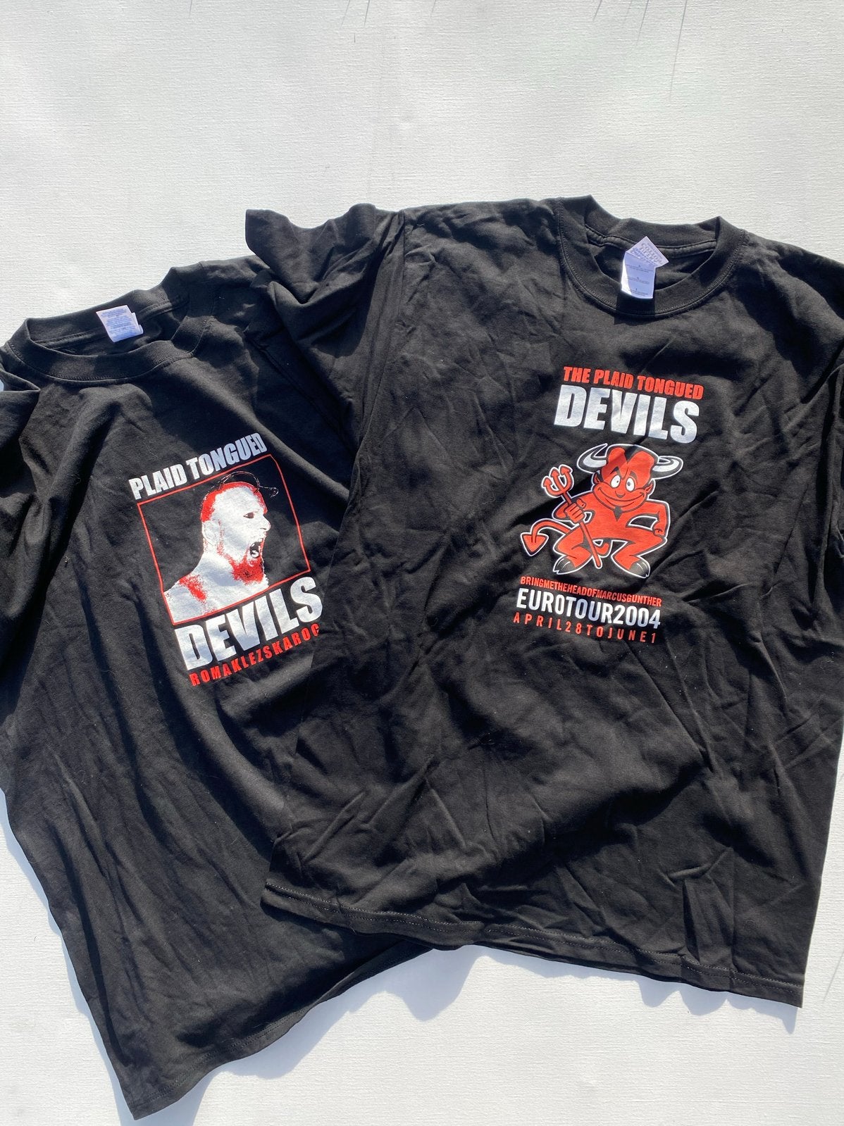 2 Vintage Plaid Tongued Devils Ska Funk Rock Shirts, Ophalen of Verzenden, Gedragen, Maat 52/54 (L), Zwart