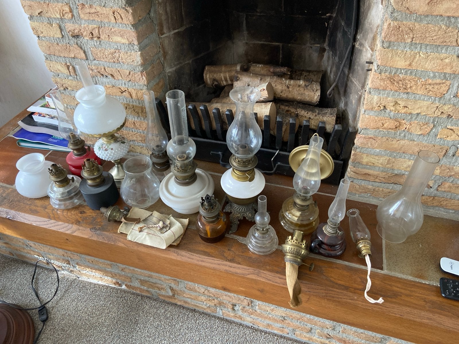 Diverse collectie antieke olielampen en onderdelen, Antiek en Kunst, Ophalen
