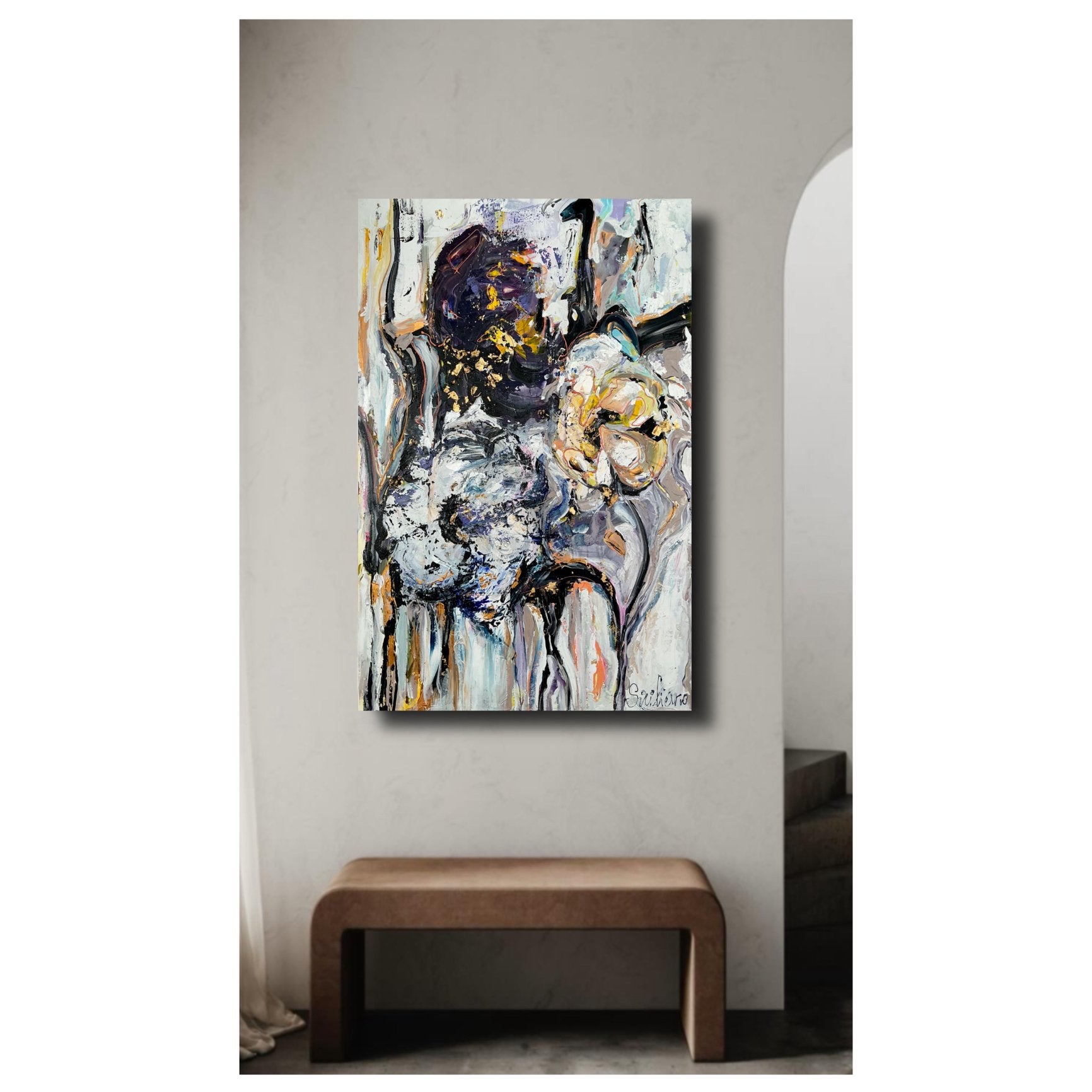 Ontvouwen ~ schilderij ~ atelier, Huis en Inrichting, Woonaccessoires | Schilderijen, Tekeningen en Foto's, Ophalen, Zo goed als nieuw