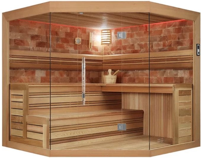 Sauna Marriott 220x220 compleet | Canadees Red Cedar, Ophalen, Zo goed als nieuw, Fins of Traditioneel, Complete sauna