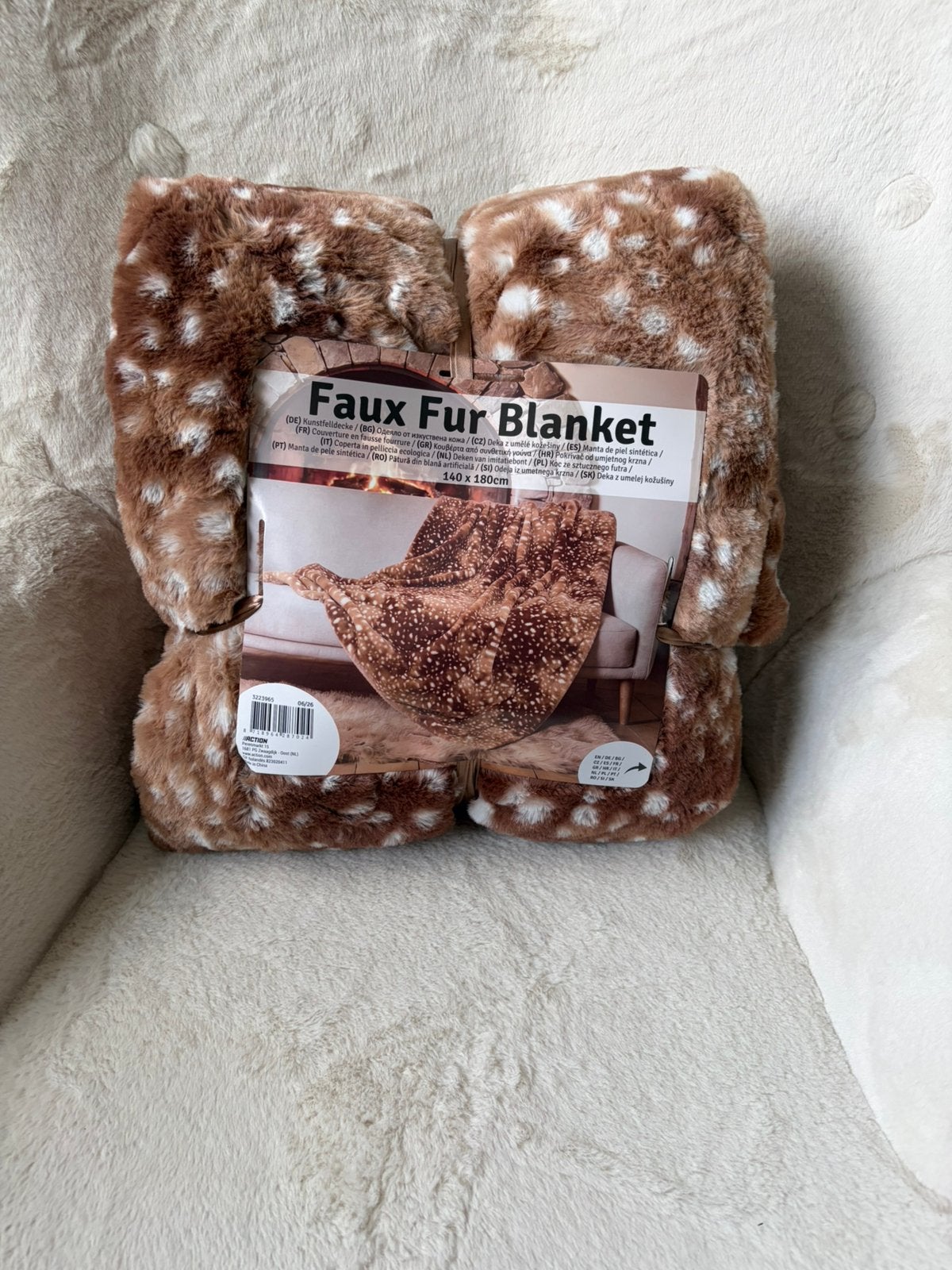 Viral faux fur blanket / bambi imitatiebont deken nieuw, Woondeken, Ophalen of Verzenden, Imitatiebont, Bruin