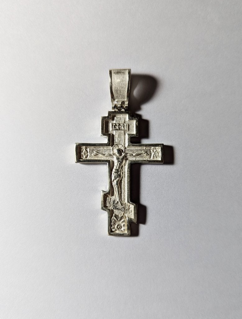 Groot, prachtig, dubbelzijdig zilveren kruis, Verzenden, Nieuw, Kruis of Symbool, Zilver
