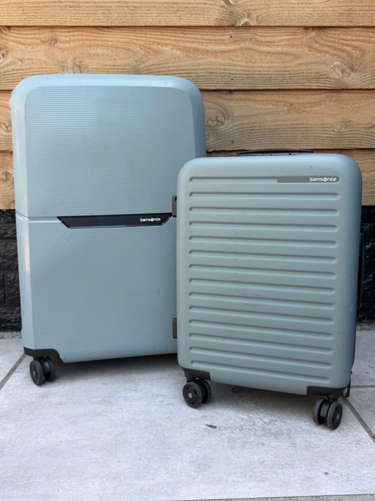 2 Samsonite spinners koffers, Hard kunststof, Zo goed als nieuw, 70 cm of meer, Ophalen