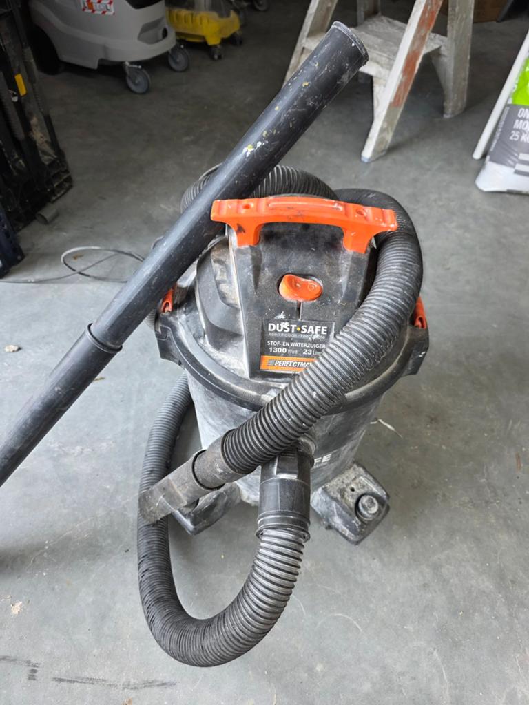 Perfectmate Dust-Safe 23L Bouwstofzuiger - Nat/Droog, Doe-het-zelf en Verbouw, Reinigingsmachines, Ophalen of Verzenden, Gebruikt