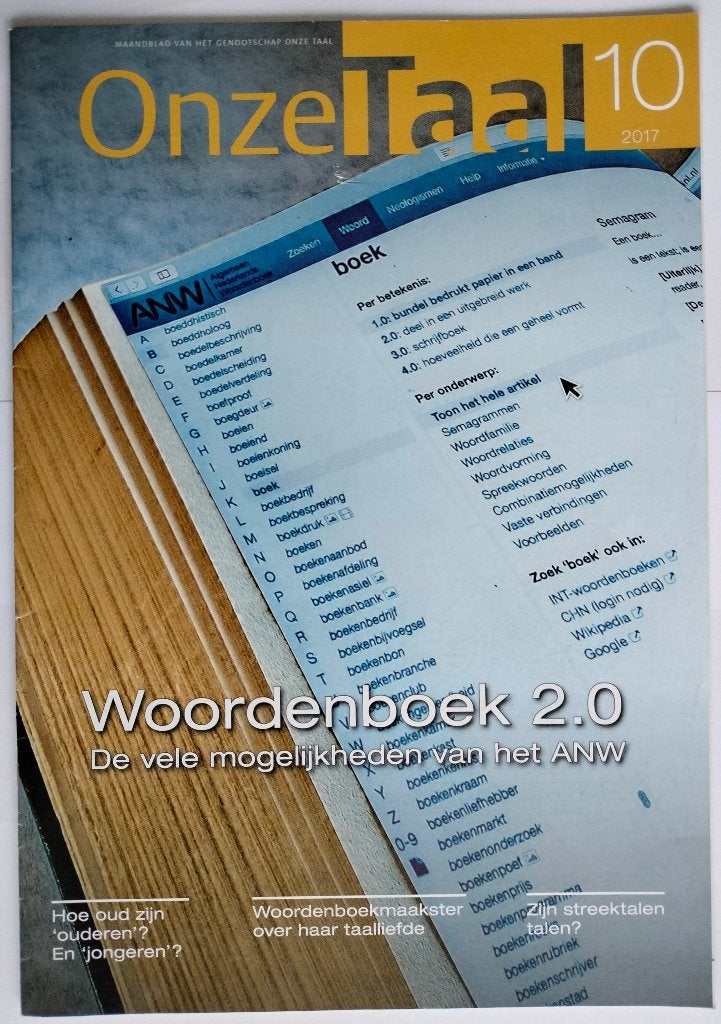 Onze Taal 10 2017, Boeken, Tijdschriften en Kranten, Ophalen of Verzenden, Zo goed als nieuw, Overige typen