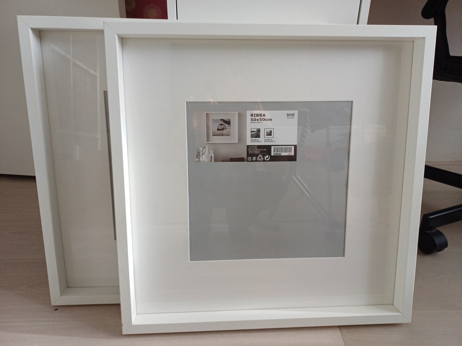 ikea fotolijst wit 50x50 2 stuks, Ophalen, Met glas, 50 cm, Zo goed als nieuw