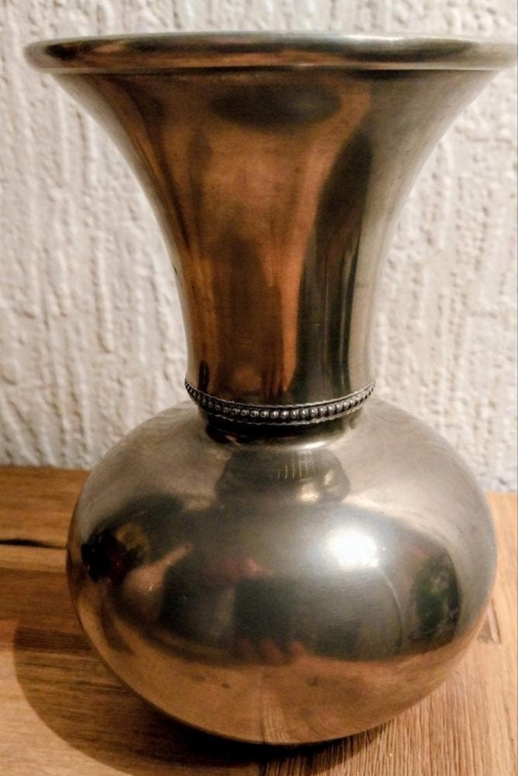 Vintage tinnen vaas 94% tin, 16 cm hoog, Antiek en Kunst, Antiek | Tin, Ophalen of Verzenden