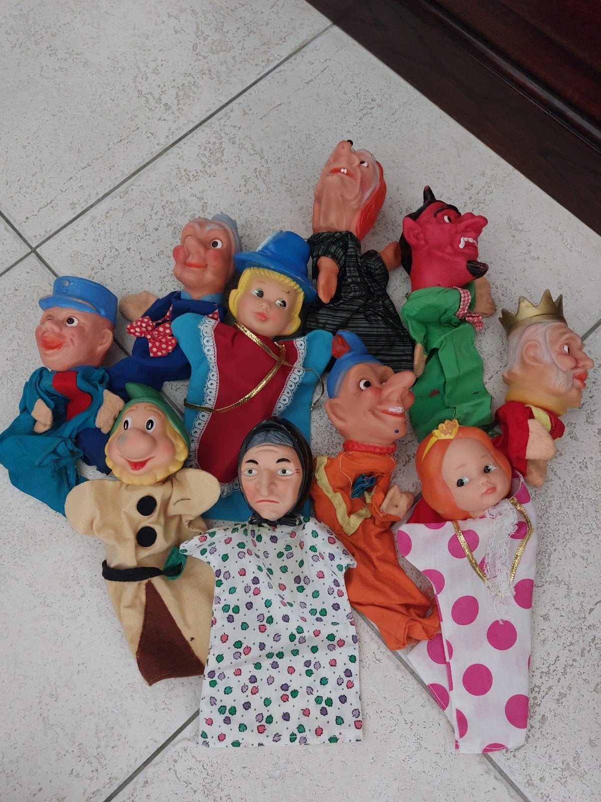Vintage handpoppen set - diverse karakters, Verzamelen, Ophalen of Verzenden, Gebruikt, Overige typen
