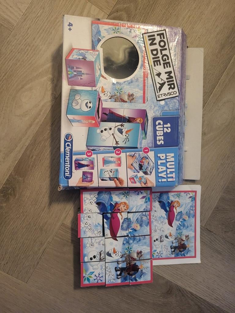 Elza Bloks - Frozen Kubuspuzzel 12 Stukjes, Ophalen, 10 tot 50 stukjes, Gebruikt, 4 tot 6 jaar