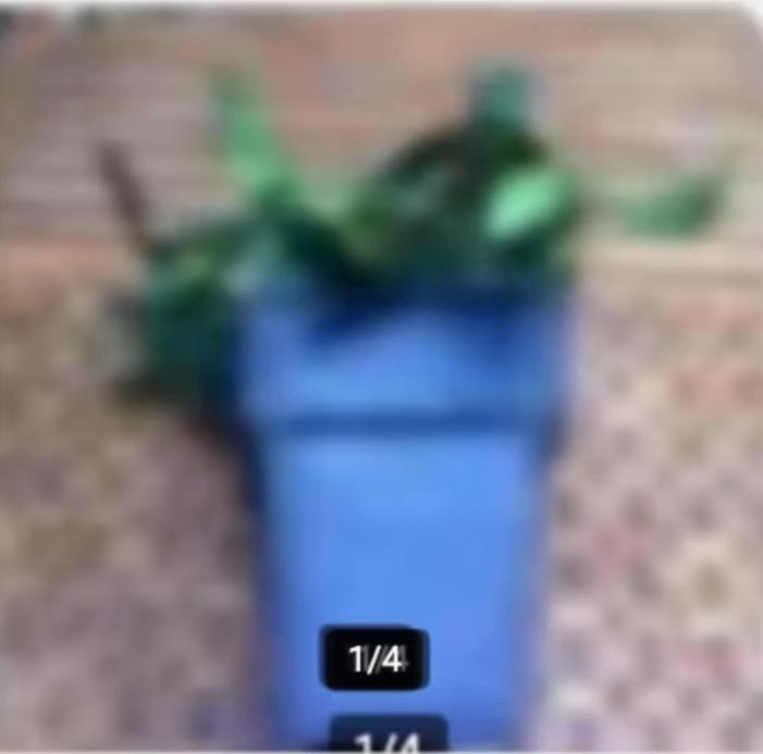 ijzeren bloempot met kunstplant Herts hoorn, Vierkant, Ophalen of Verzenden, Zo goed als nieuw, Metaal