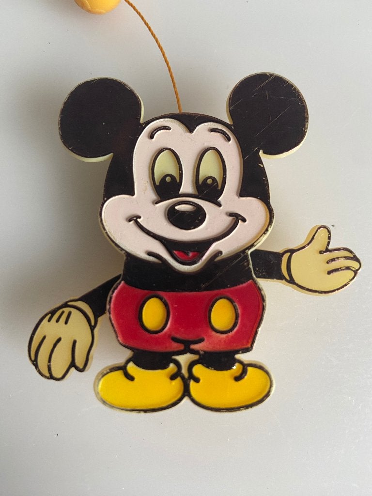 Mickey Mouse trekfiguurtje, Ophalen of Verzenden, Mickey Mouse, Gebruikt, Beeldje of Figuurtje