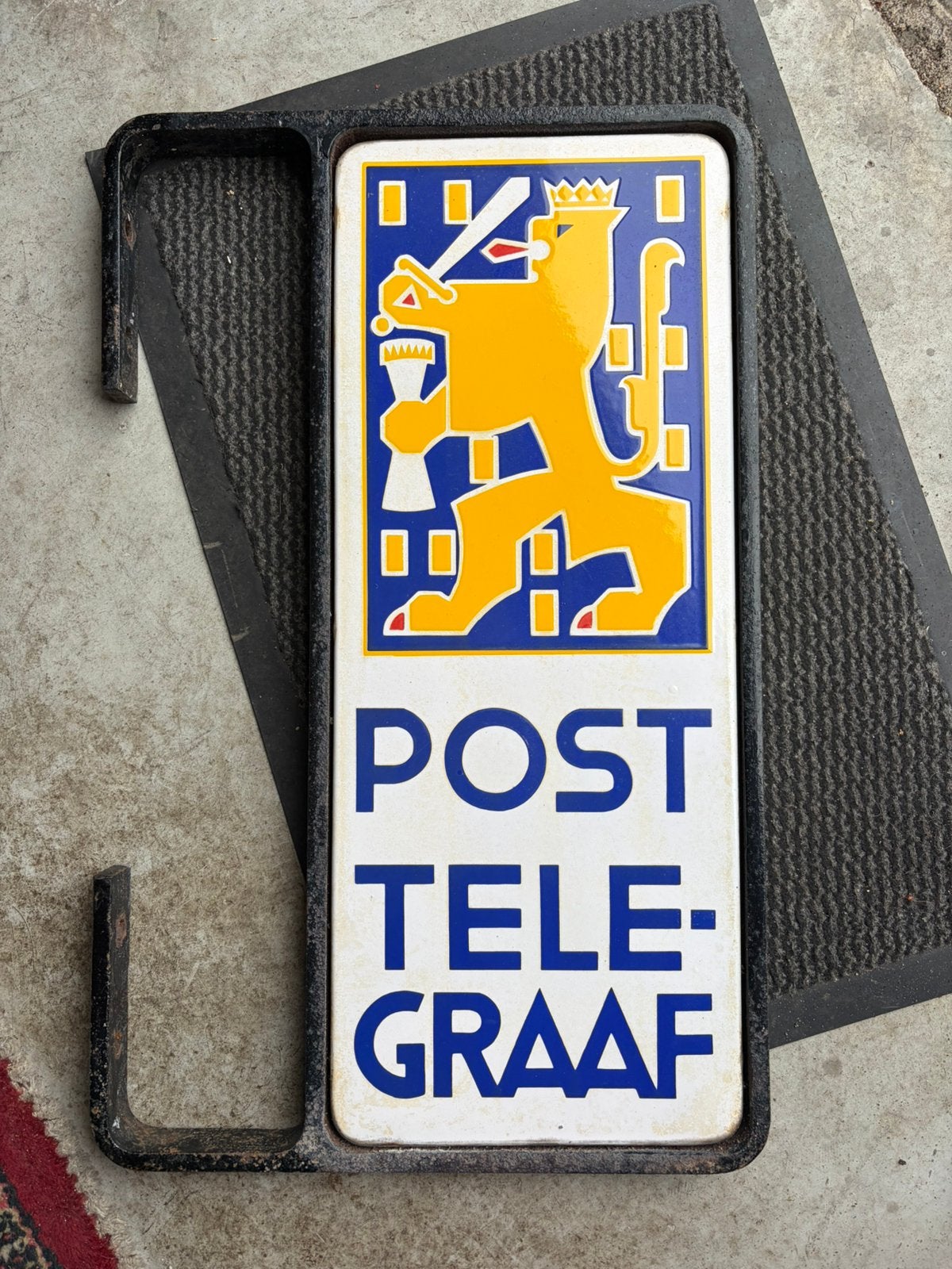 Prachtig Emaille uithangbord, Ophalen of Verzenden, Gebruikt, Reclamebord