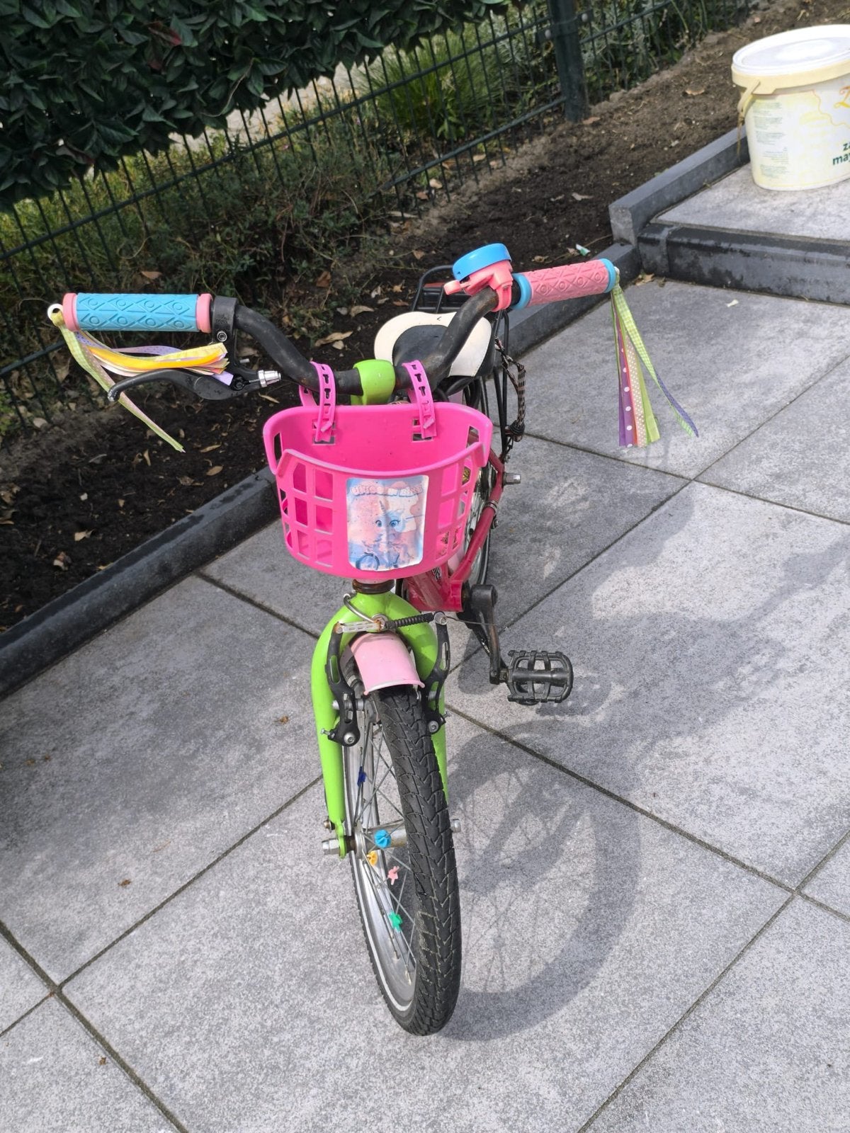Gazelle meisjesfiets 16 inch - Roze/Groen, Ophalen, Gebruikt, Terugtraprem, Minder dan 16 inch