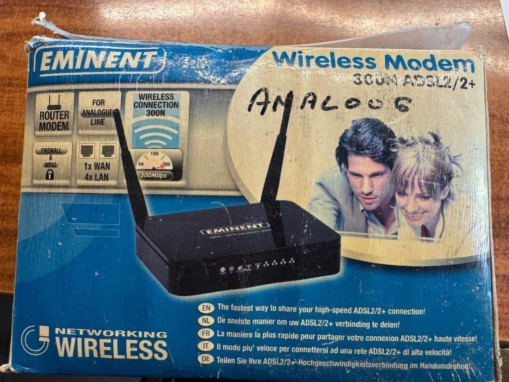 Eminent wireless Modem 300N ADSL, Ophalen of Verzenden, Nieuw, Router met modem, Eminent