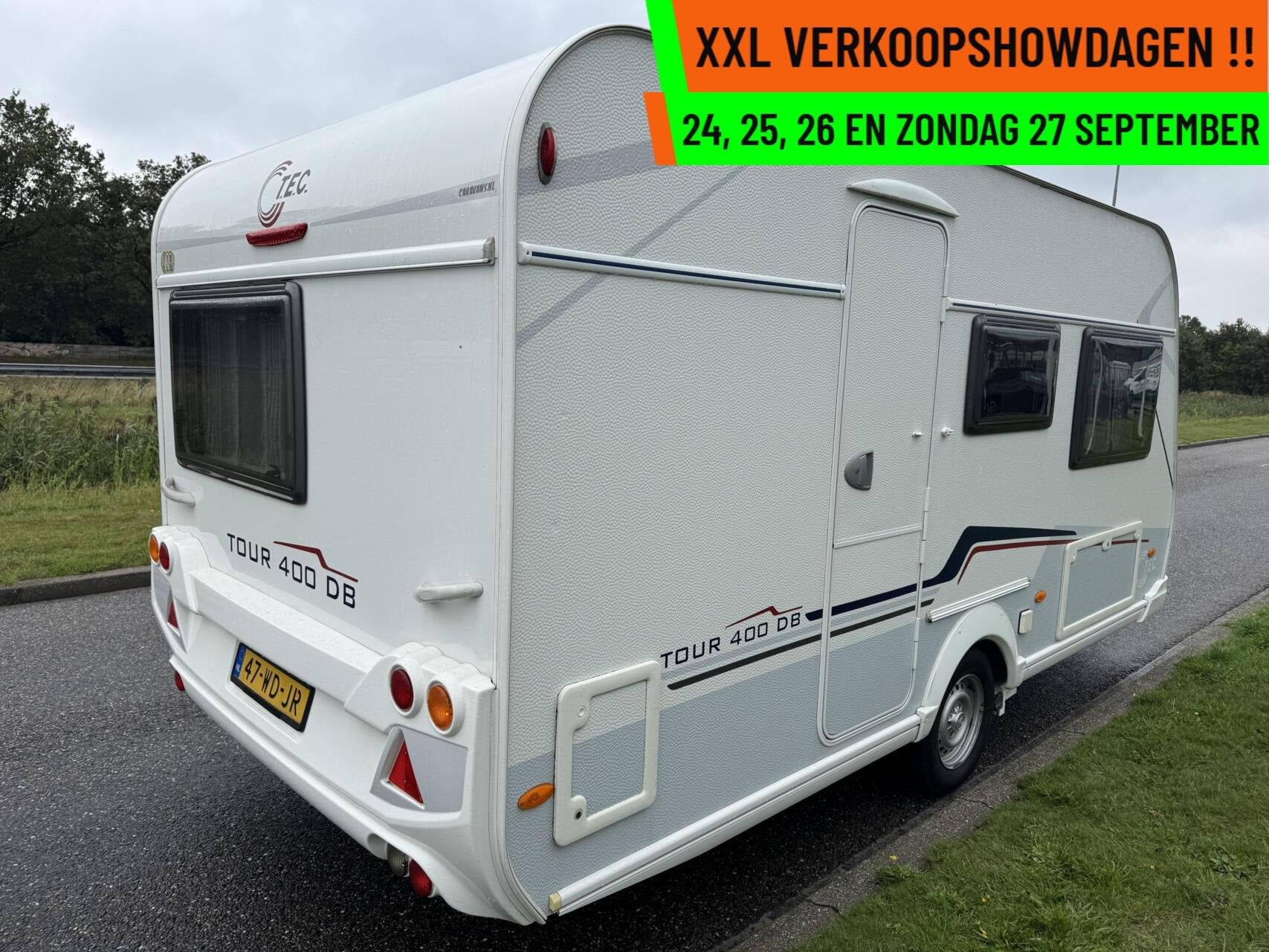 Tec 400 - XXL VERKOOPSHOW 24,25,26 & 27 SEPT. 10-17 UUR., Caravans en Kamperen, T.E.C., Bedrijf, Treinzit, Hordeur