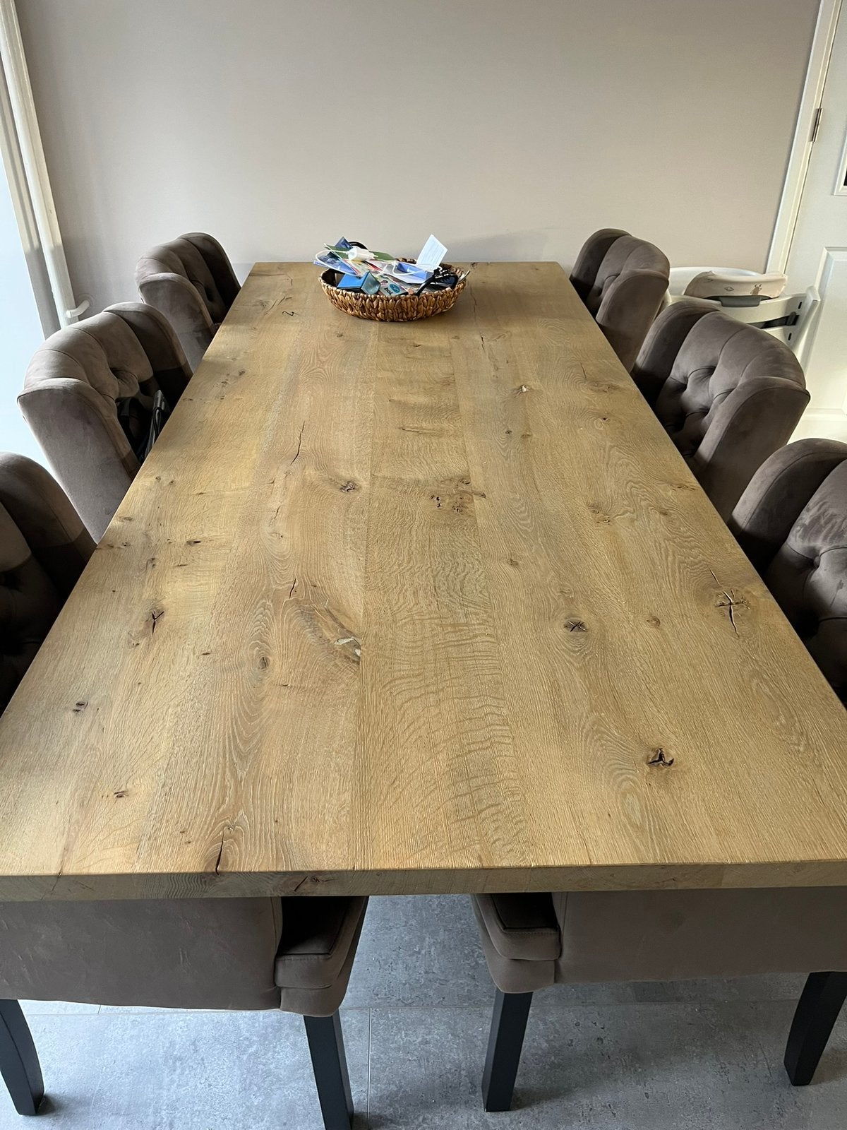 Mooie eikenhouten tafel 240x100x4cm, Huis en Inrichting, Tafels | Eettafels, Ophalen, 200 cm of meer, 50 tot 100 cm, Zo goed als nieuw