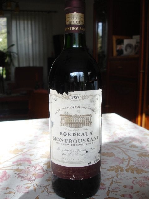 Montroussant 1989 (1 fles), AOC Bordeaux, in goede conditie!, Verzamelen, Wijnen, Zo goed als nieuw, Rode wijn, Frankrijk, Vol