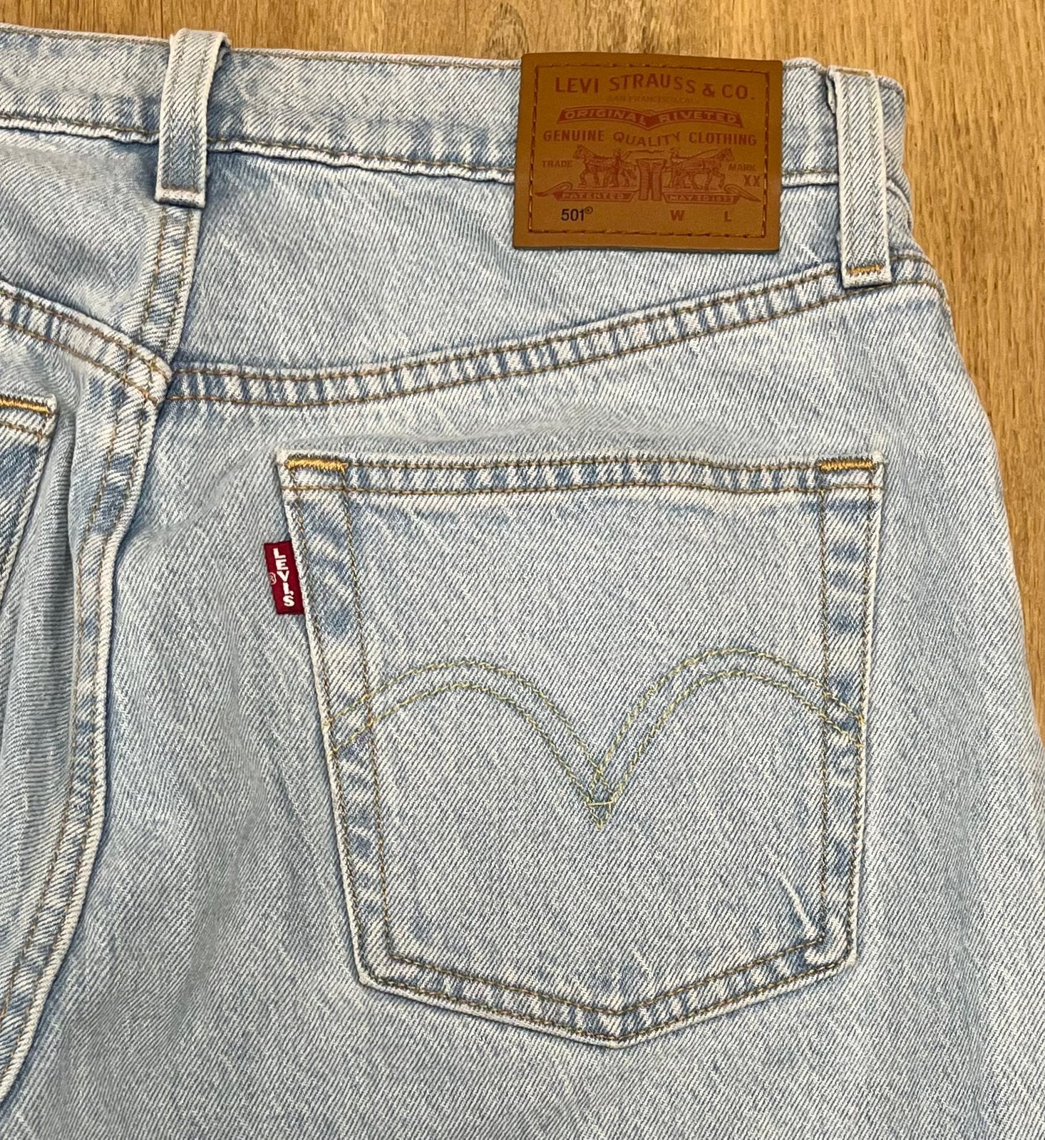 Levi’s 501 jeans lichtblauw - Maat W28 L28, Ophalen of Verzenden, Zo goed als nieuw, Blauw, W28 - W29 (confectie 36)