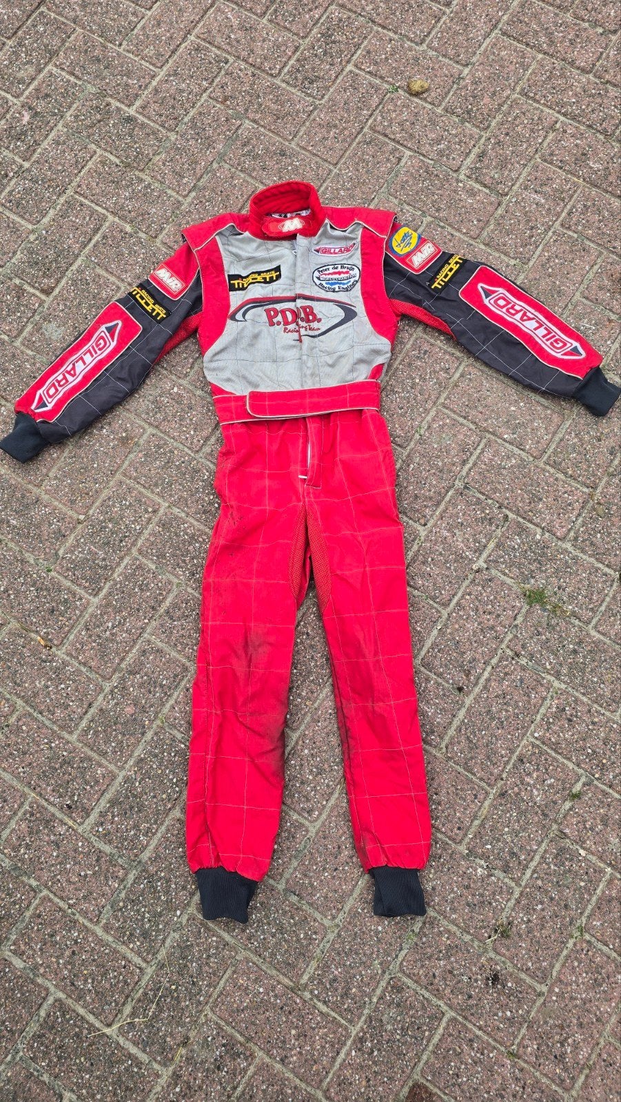MIR Racing Overall Karting Pak Maat 34 - Rood/Grijs, Ophalen, Gebruikt