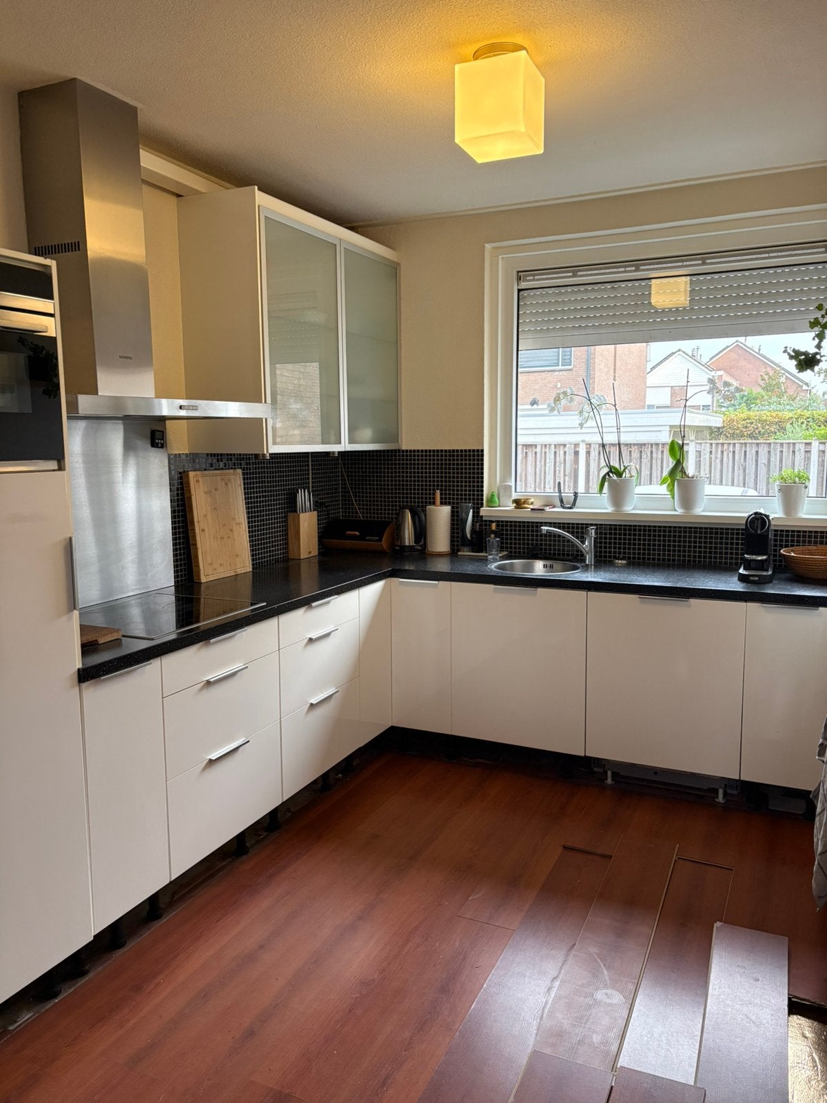 Hoek keuken hoogglans wit., Huis en Inrichting, Ophalen, Wit, Hoekkeuken, Zo goed als nieuw