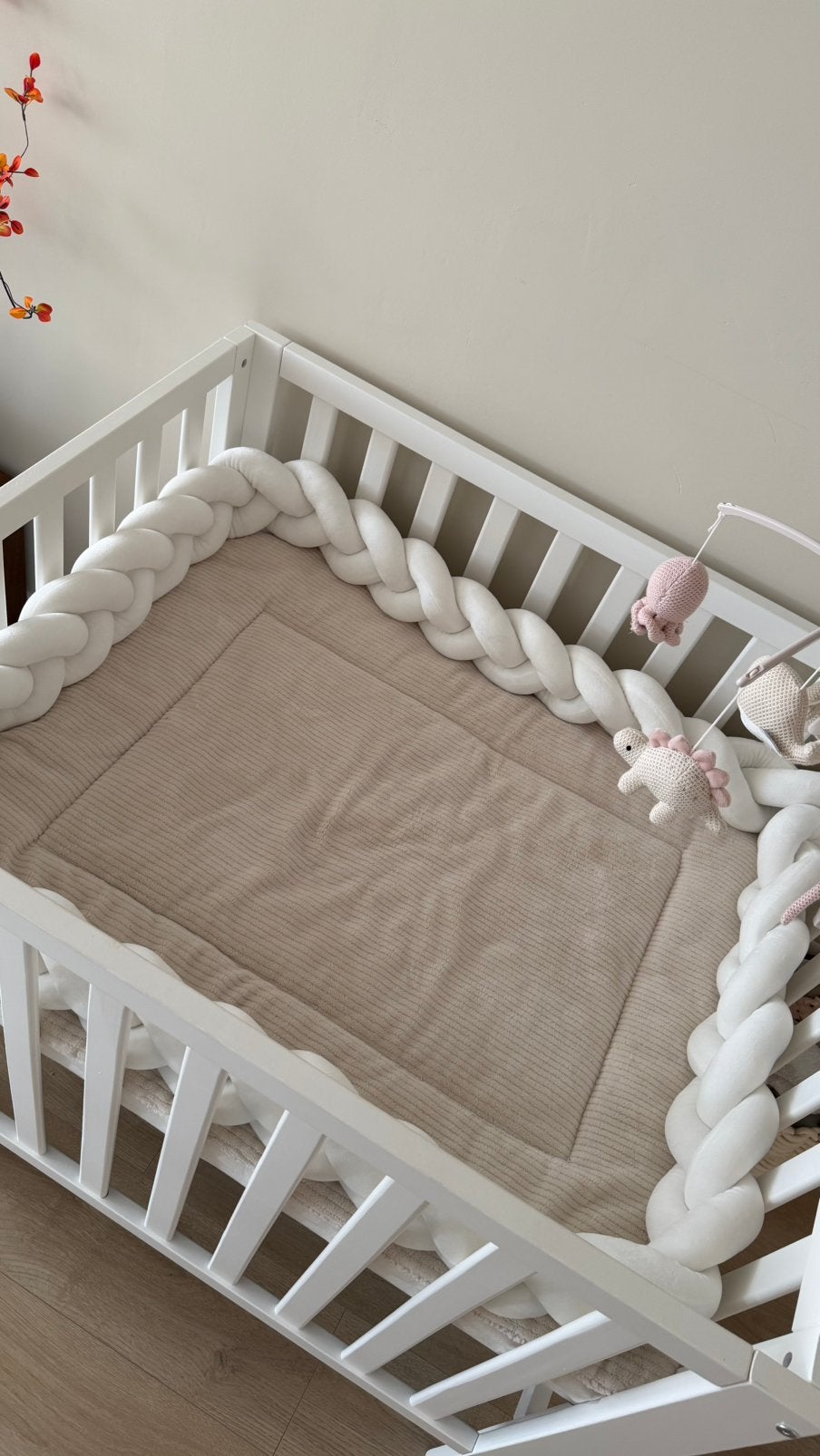 Gevlochten bedbumper baby wit, Ophalen of Verzenden, Zo goed als nieuw