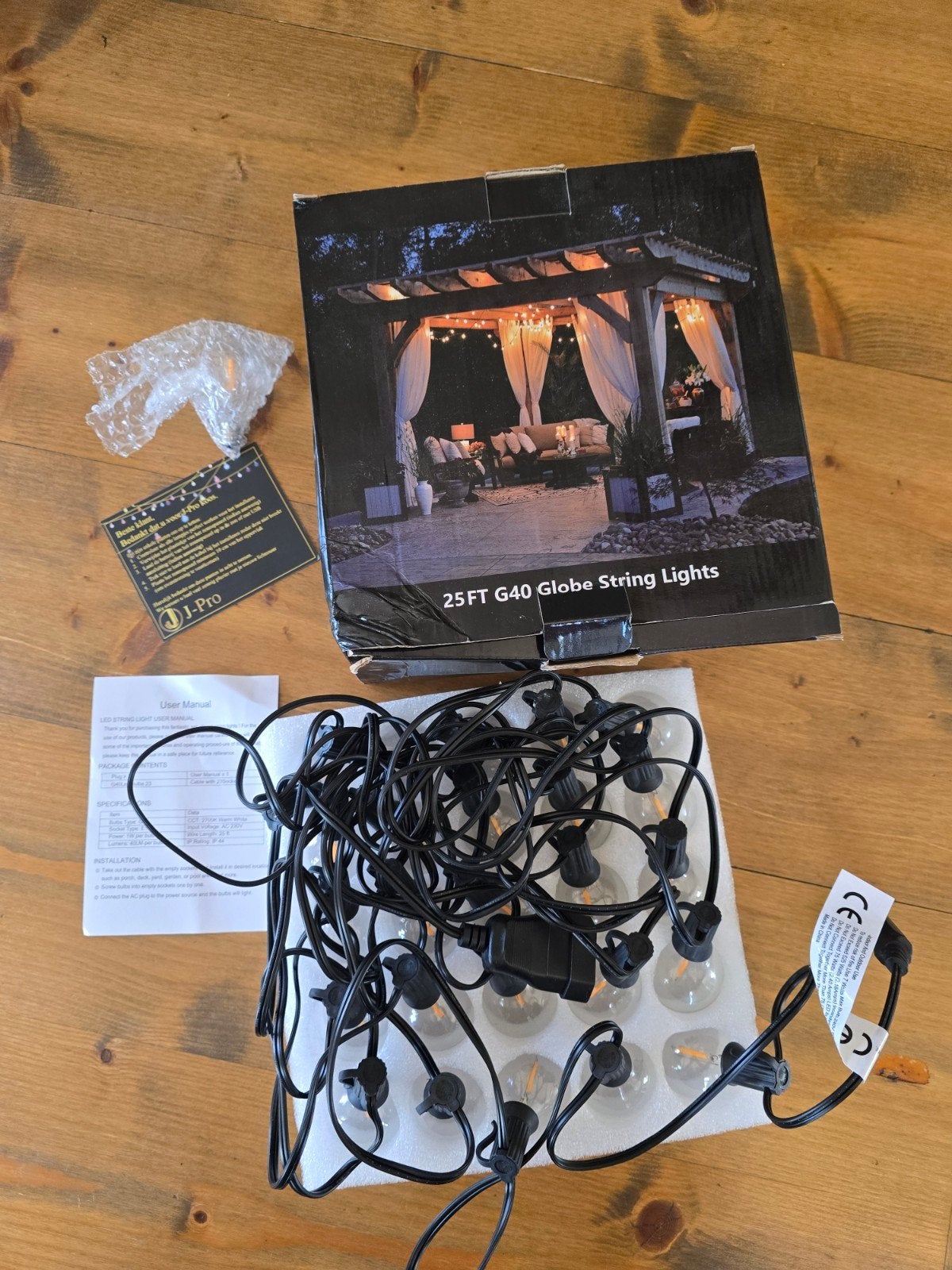 J-Pro G40 Globe String Lights - 25ft LED Lichtslinger, Ophalen of Verzenden, Zo goed als nieuw