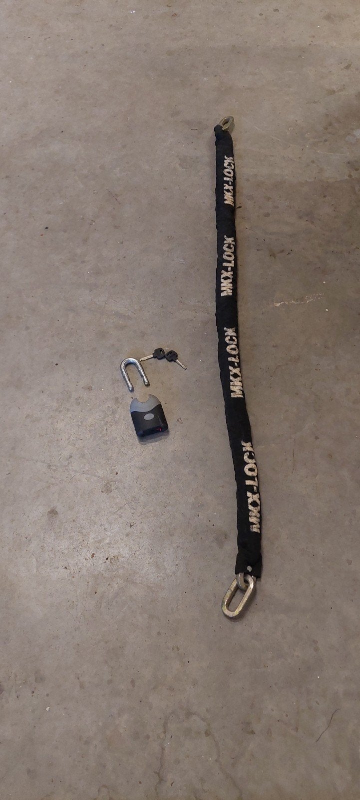 MKX-LOCK Kettingslot Motorfiets 140cm met Beugelslot, Ophalen, Gebruikt