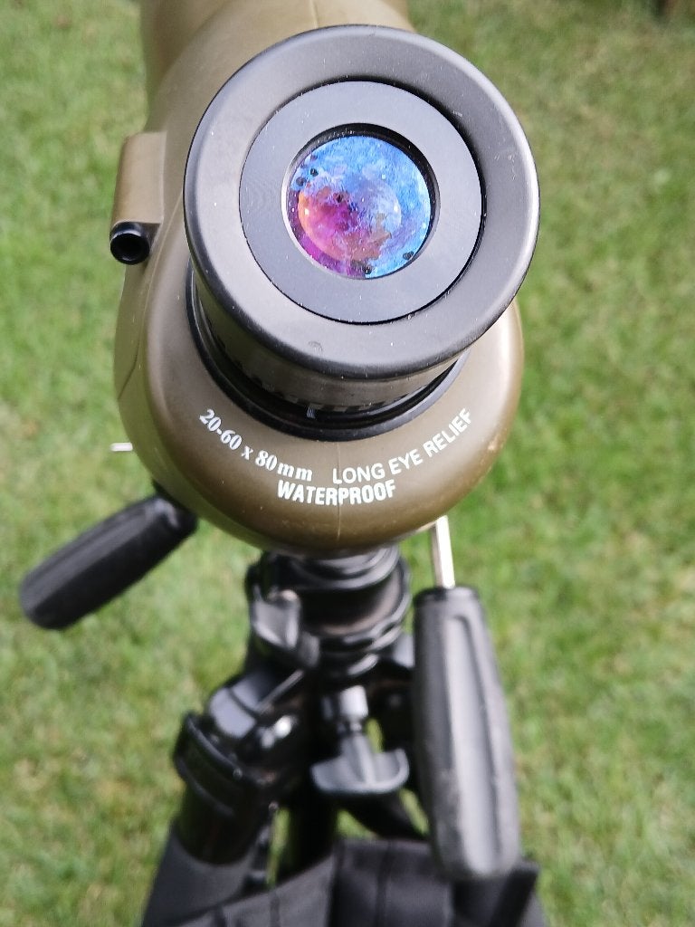 Spacelyt S 80 Spottingscoop 20-60x80mm met rugtas en statief, Audio, Tv en Foto, Optische apparatuur | Telescopen, Ophalen, Gebruikt