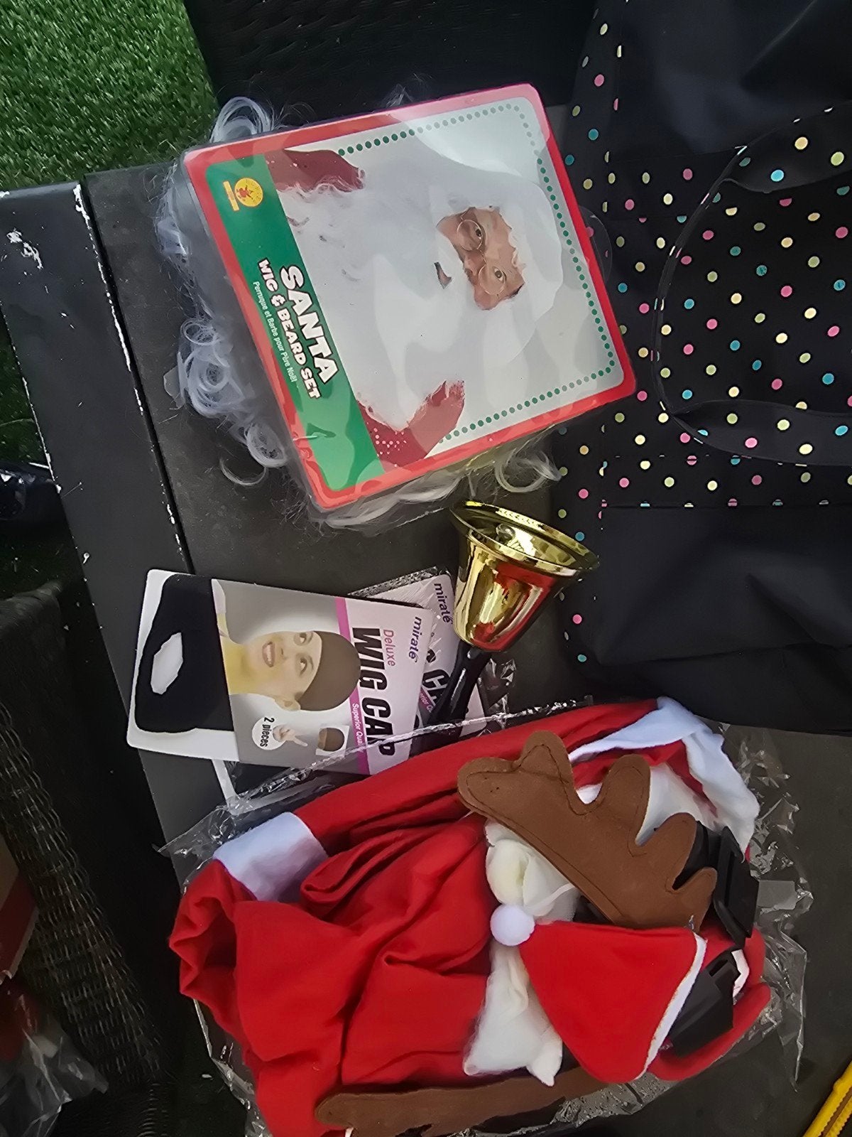 Compleet kerstmannen pak incl bel en baard etc (DOOS 8), Ophalen of Verzenden