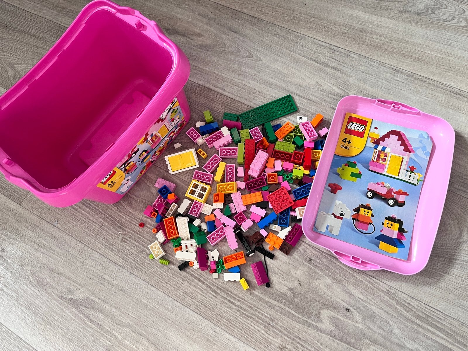 Lego creator 5585 Roze Opbergdoos huis en poppetjes, Gebruikt, Lego, Ophalen of Verzenden, Inclusief instructies