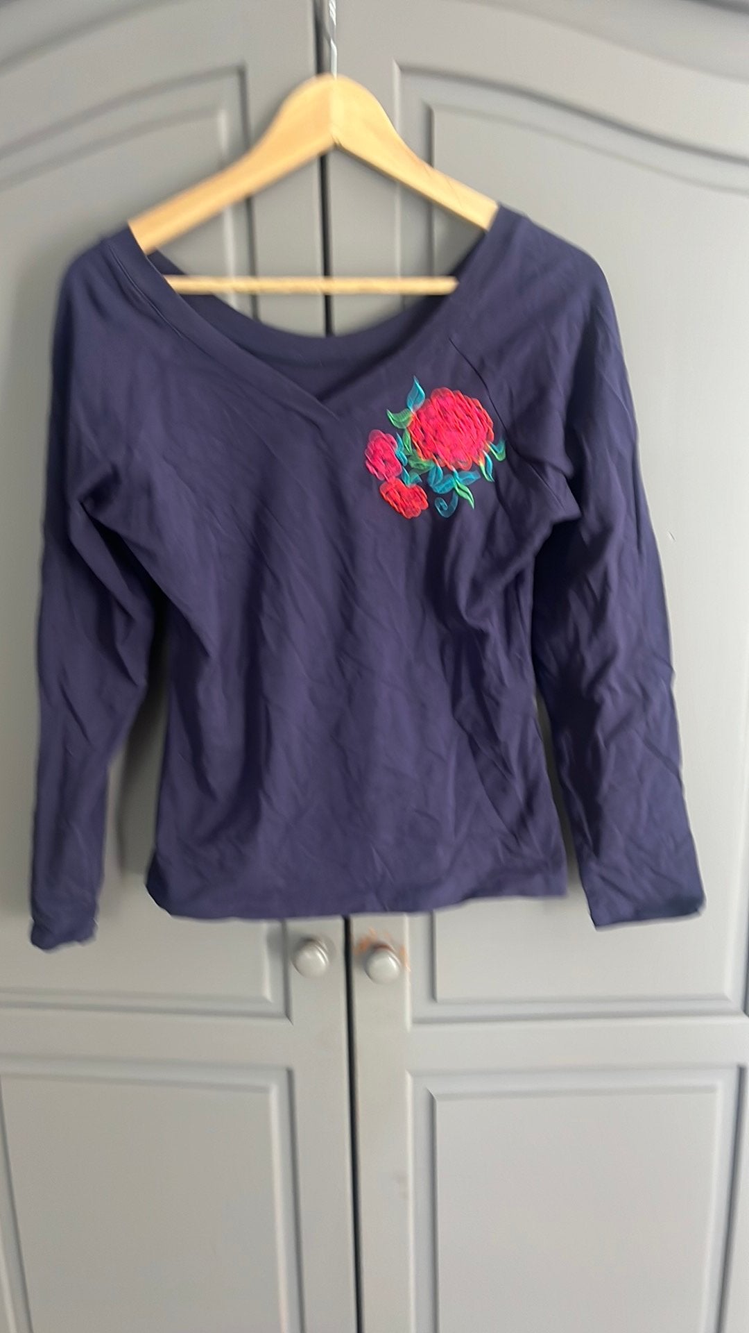 Longsleeve lien & giel maat zie omschrijving, Kleding | Dames, Ophalen, Blauw, Maat 42/44 (L), Zo goed als nieuw