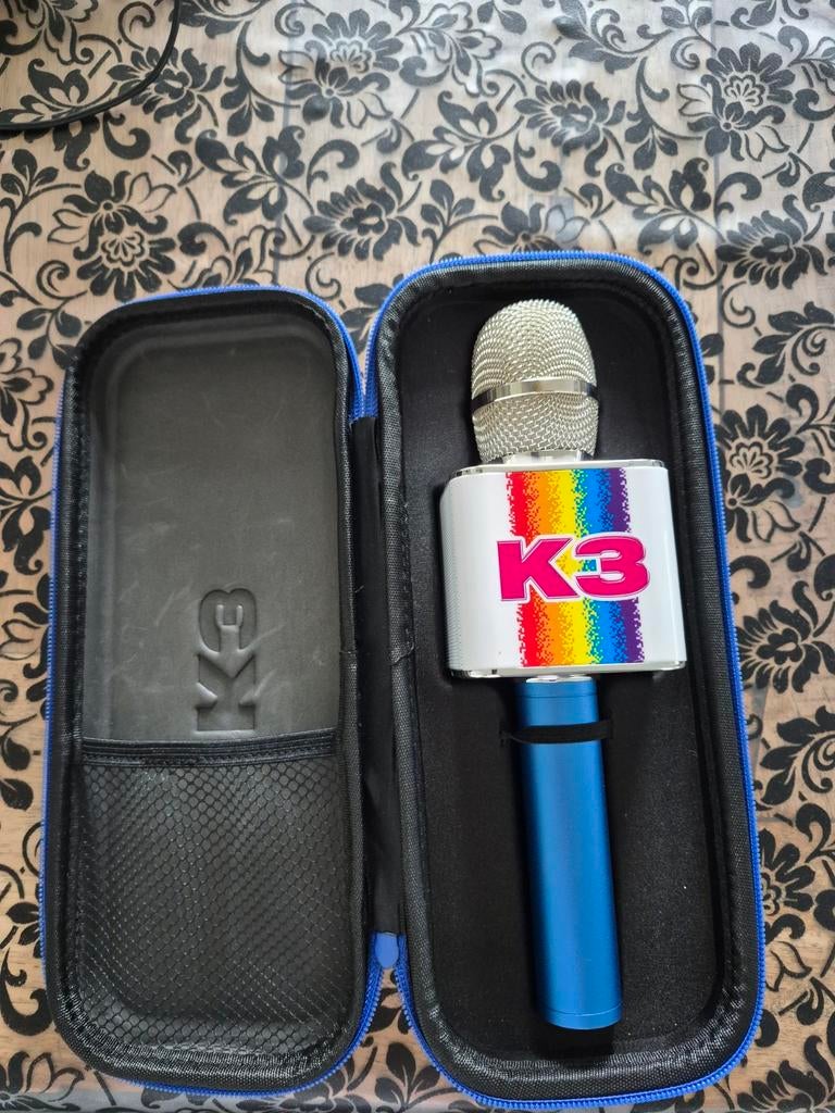 K3 Karaoke Microfoon met Regenboog Design en Hoes, Ophalen of Verzenden, Zo goed als nieuw, Microfoon(s)