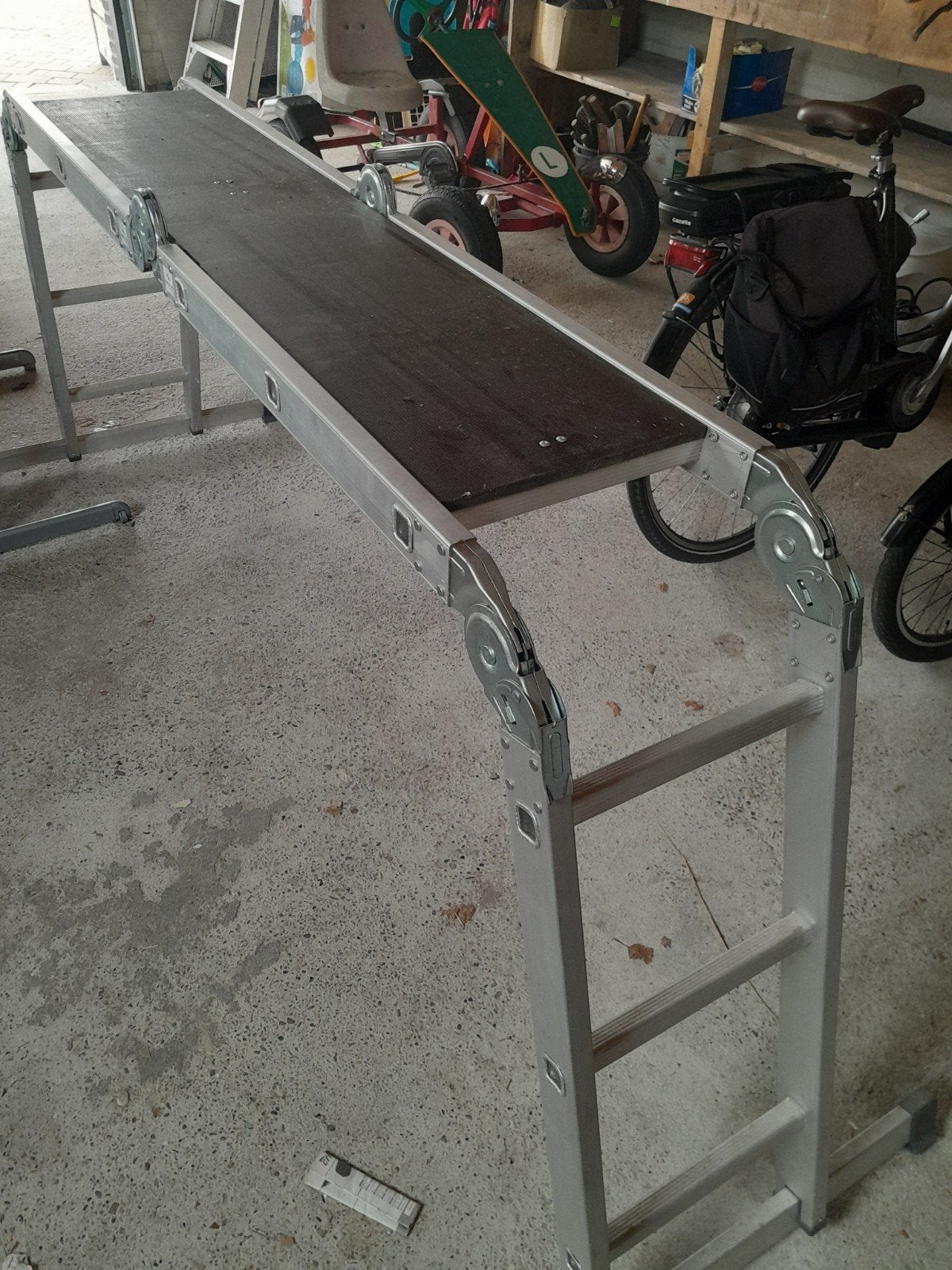 Topcraft Vouwladder 4x3 sporten met platform, Ophalen, Gebruikt, Ladder, Opvouwbaar of Inschuifbaar