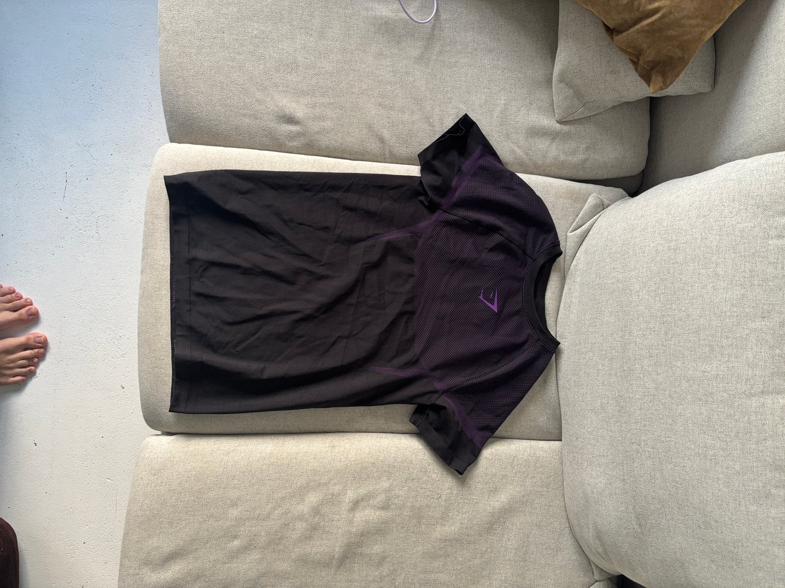 Gymshark Onyx 5.0 paarse sportshirt korte mouw maat M, Fitness, Maat 48/50 (M), Paars, Ophalen of Verzenden