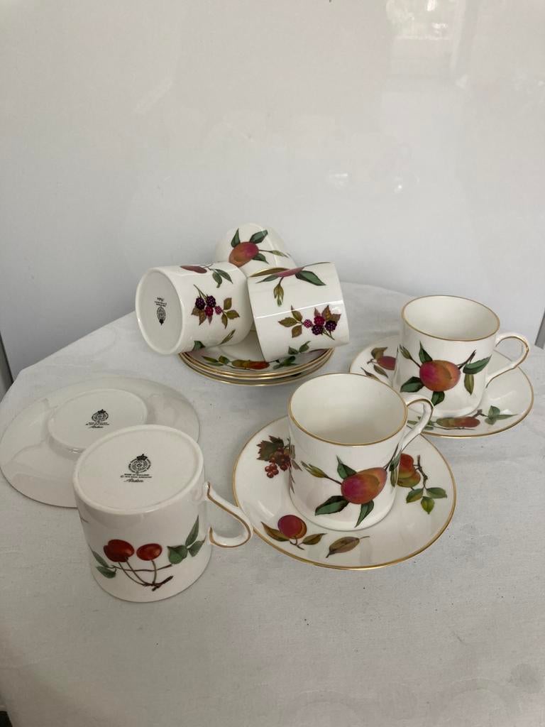 Vintage Royal Worchester Arden set van 6 kop en schotels, Ophalen of Verzenden