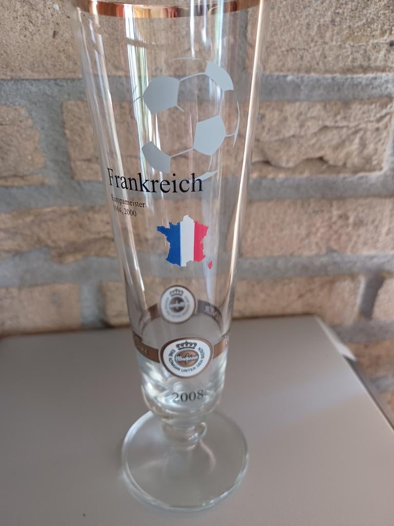 Warsteiner bierglas Frankrijk voetbal EK 2008, Verzamelen, Ophalen of Verzenden, Bierglas
