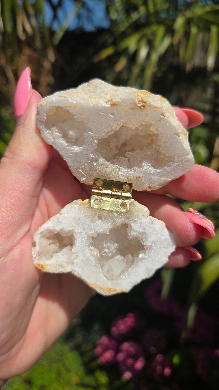 Bergkristal Geode Doosje - Uniek Decoratiestuk, Ophalen of Verzenden