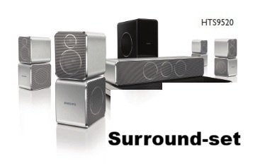 Te Koop: Philips HTS9520 cinema set (speakers only !)., Audio, Tv en Foto, Luidsprekers, Ophalen of Verzenden, Minder dan 60 watt
