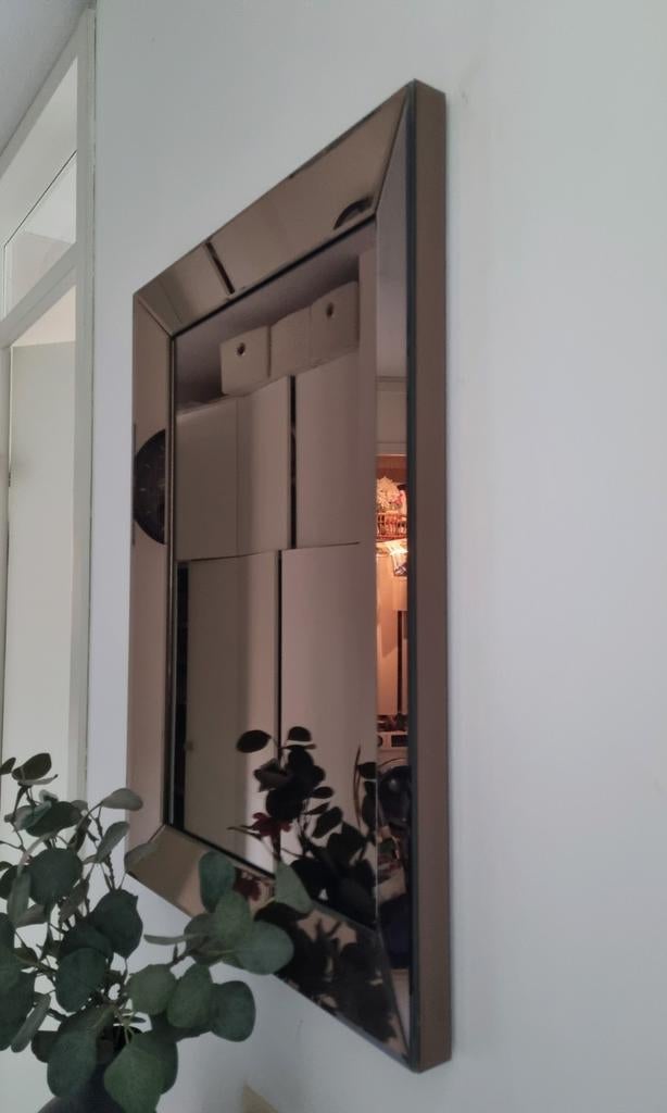 Grote bronzen spiegel zware kwaliteit, Huis en Inrichting, Woonaccessoires | Spiegels, Ophalen, Gebruikt, 100 tot 150 cm, 75 tot 100 cm
