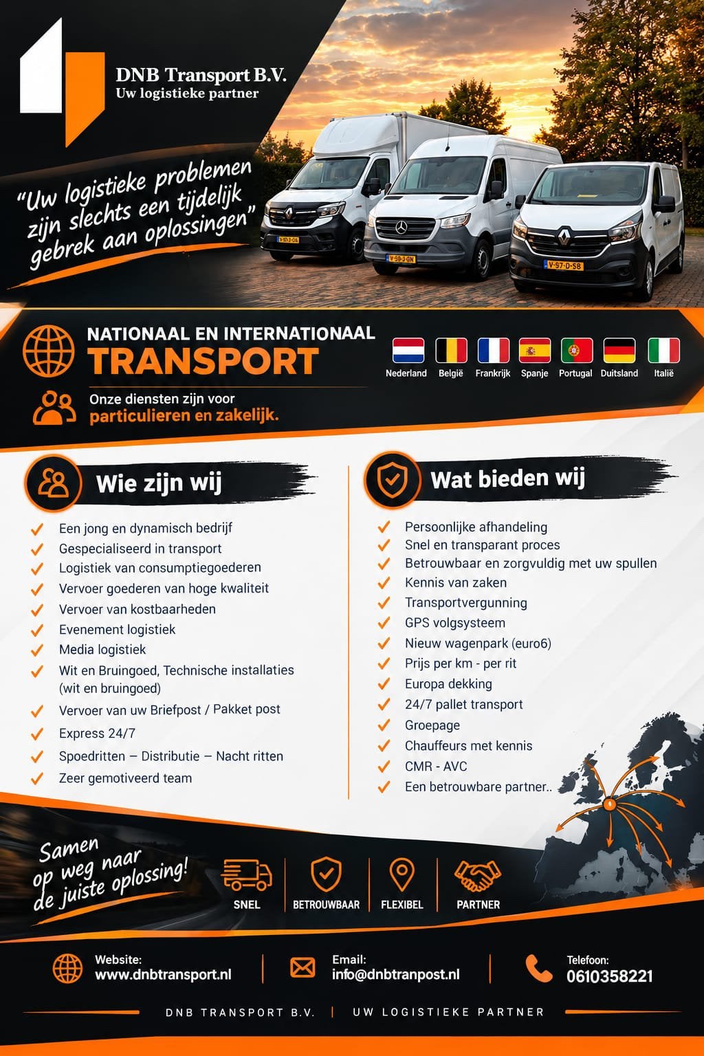 Vervoerder / Koerier montage hulp Transport / co2 neutraal🌏, Koeriersdiensten