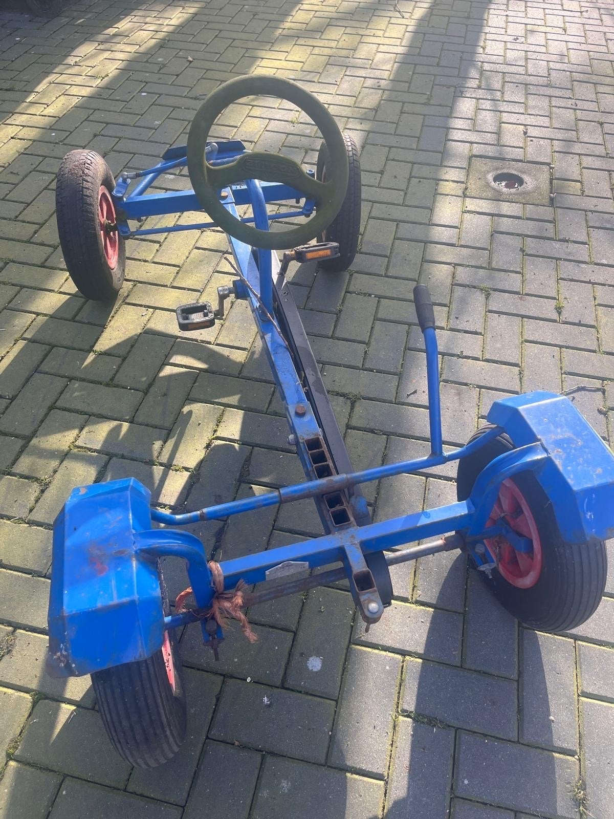 Opknapper skelter met kar en 2 zitjes, Ophalen, Gebruikt, Overige merken, Duozit