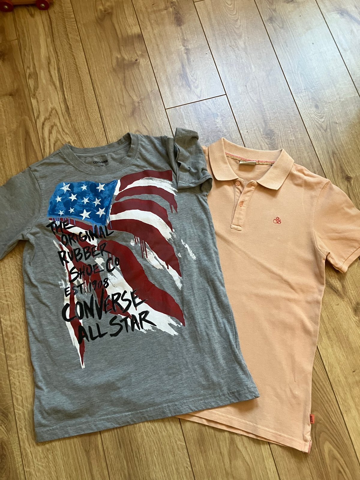 Set van 2 T-shirts: Converse & Scotch & Soda (maat 152), Ophalen of Verzenden, Gebruikt, Jongen, Setje