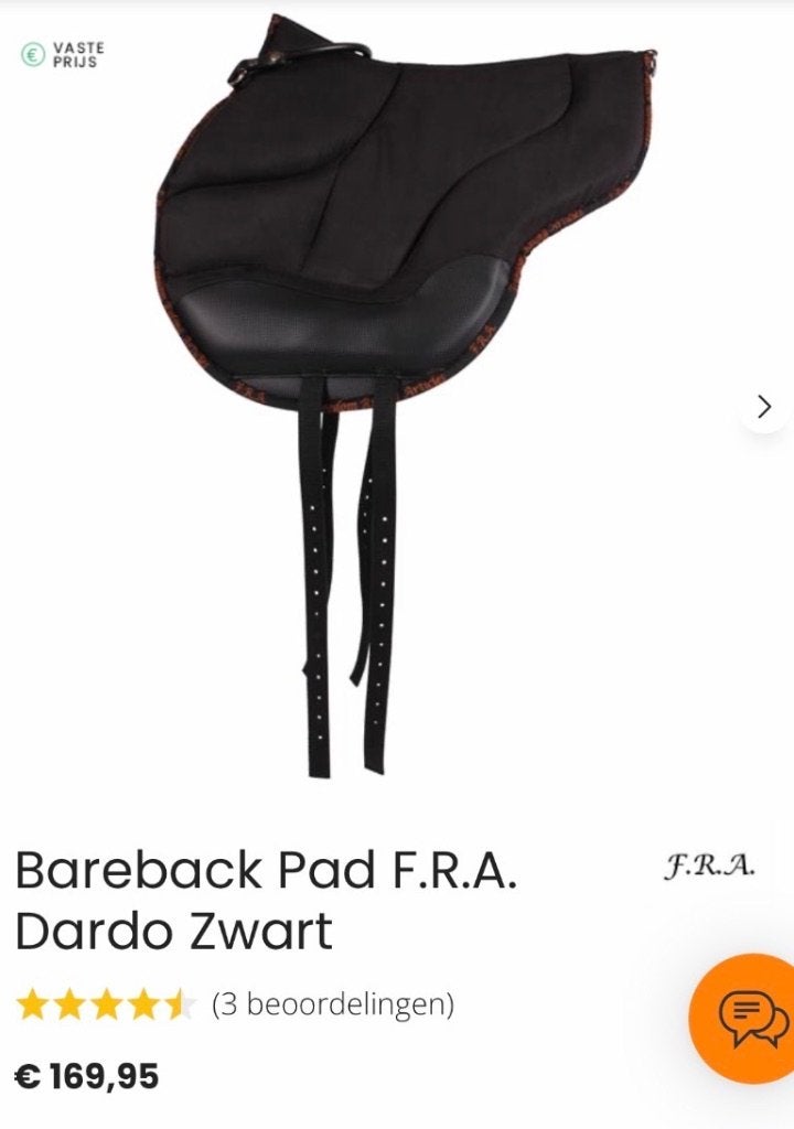 Barebackpad maat full, Overige merken, Nieuw, Zadelpad, Zwart