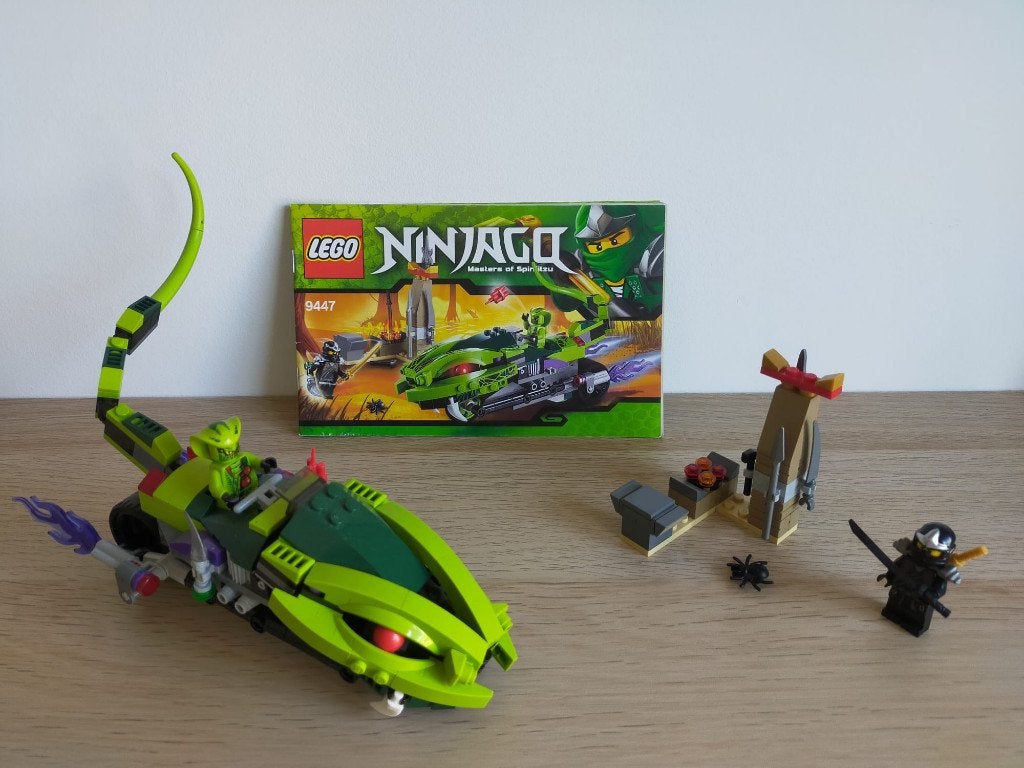 Lego Ninjago Lasha's Bite Cycle - Set 9447, Compleet, Lego, Ophalen of Verzenden, Zo goed als nieuw