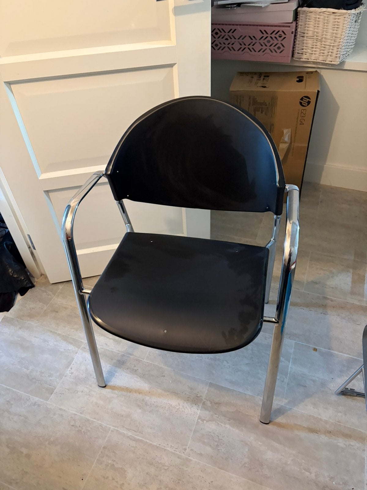 Vintage chromen stoel, Tuin en Terras, Ophalen, Zo goed als nieuw