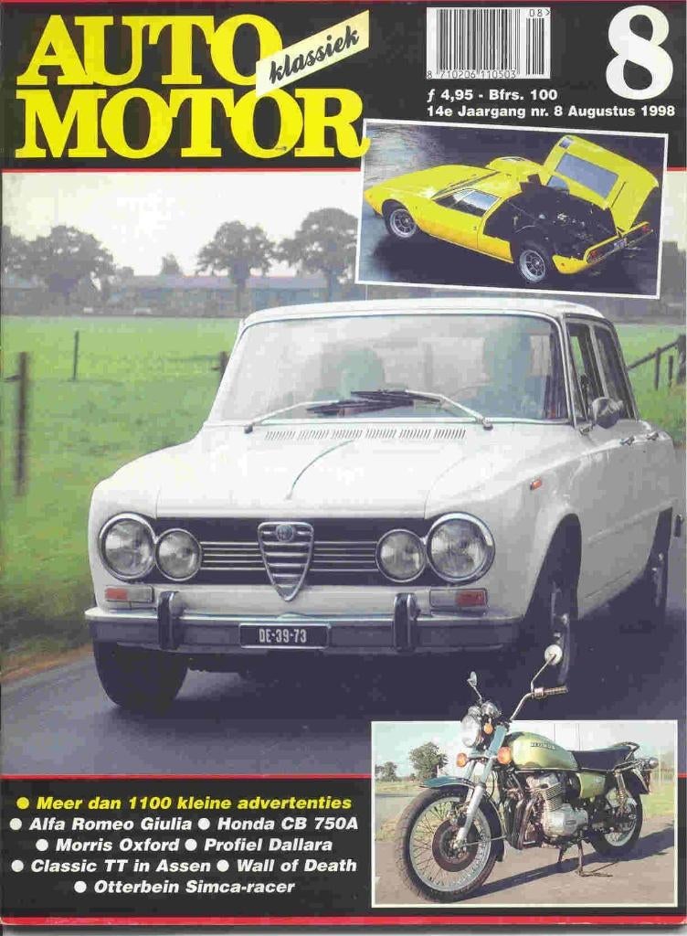 Auto Motor Klassiek 8 1998 Giulia, Morris Oxford, Dallara, Ophalen of Verzenden, Nieuw, Overige merken
