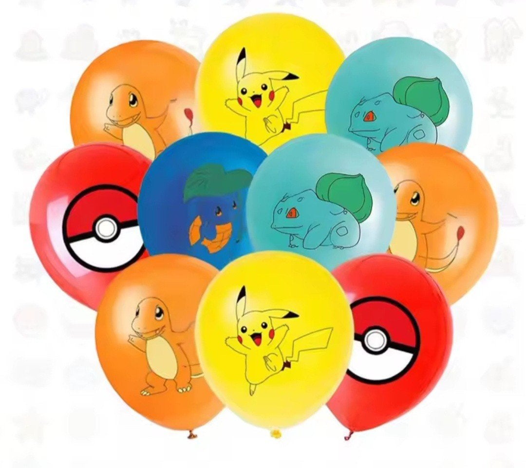 25 Nieuwe Pokémon Ballonnen - Pikachu, Charmander, Bulbasaur, Ophalen of Verzenden, Nieuw, Feestartikel, Verjaardag