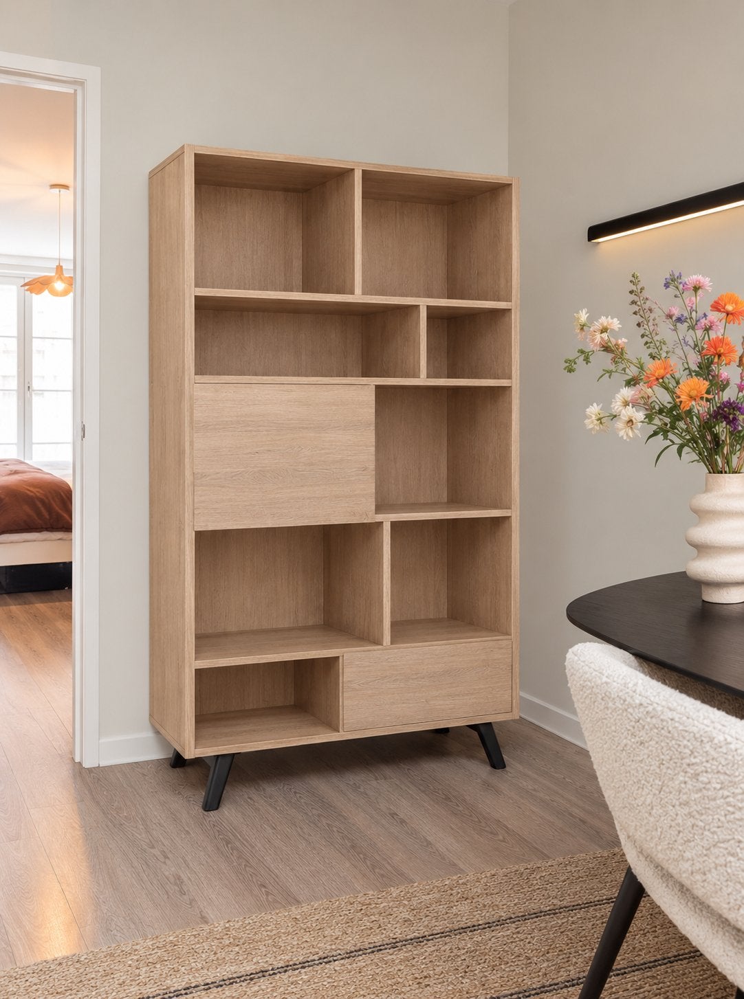 Kave Home Tivia houten boekenkast 195/120/40, Huis en Inrichting, Ophalen