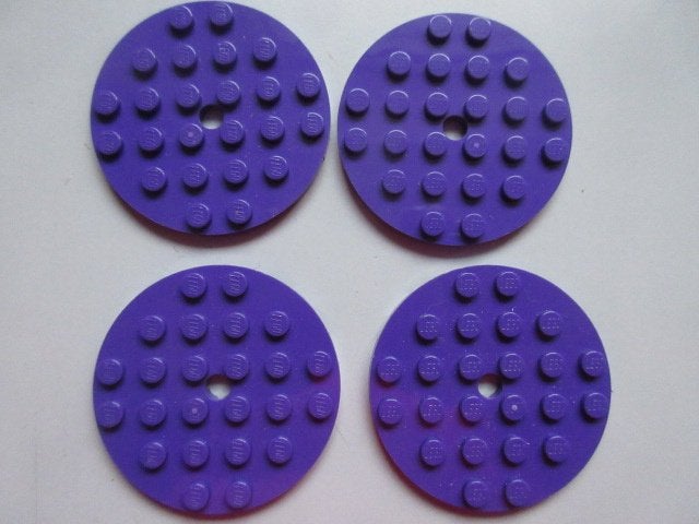 nr. 9373, 4 Paarse ronde platen, 6x6, Ophalen of Verzenden, Zo goed als nieuw, Lego